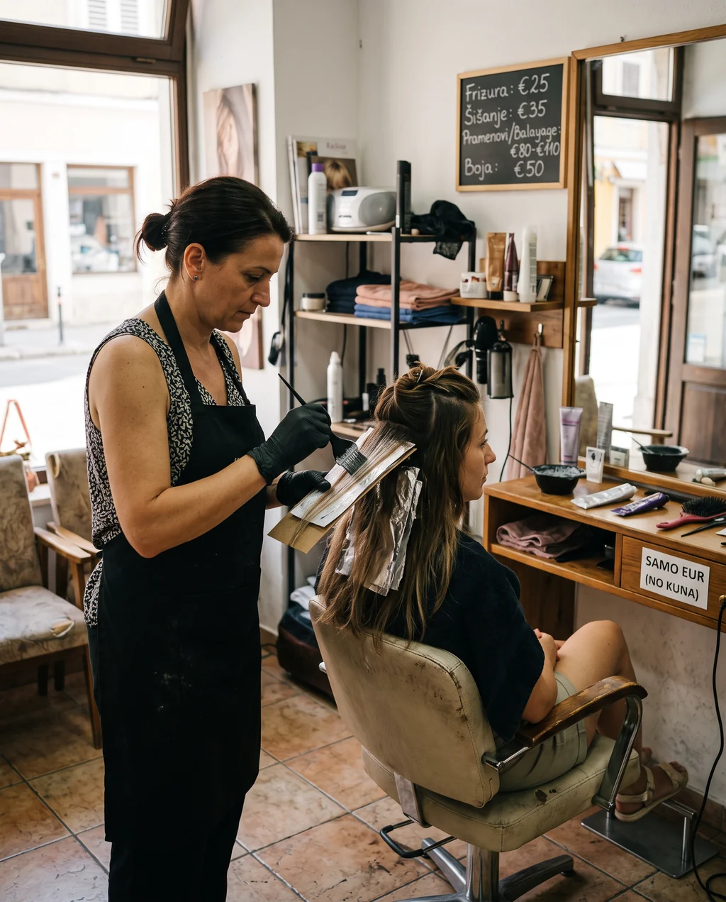 Nanošenje balayage boje